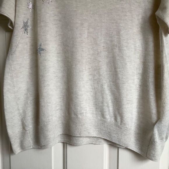 Zadig & Voltaire Ida Stars Strass Cashmere Sweater Sugar SZ L - Picture 5 of 16